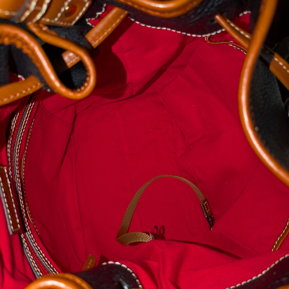 Dooney & Bourke Black and Brown Drawstring Bag - Picture 5 of 16